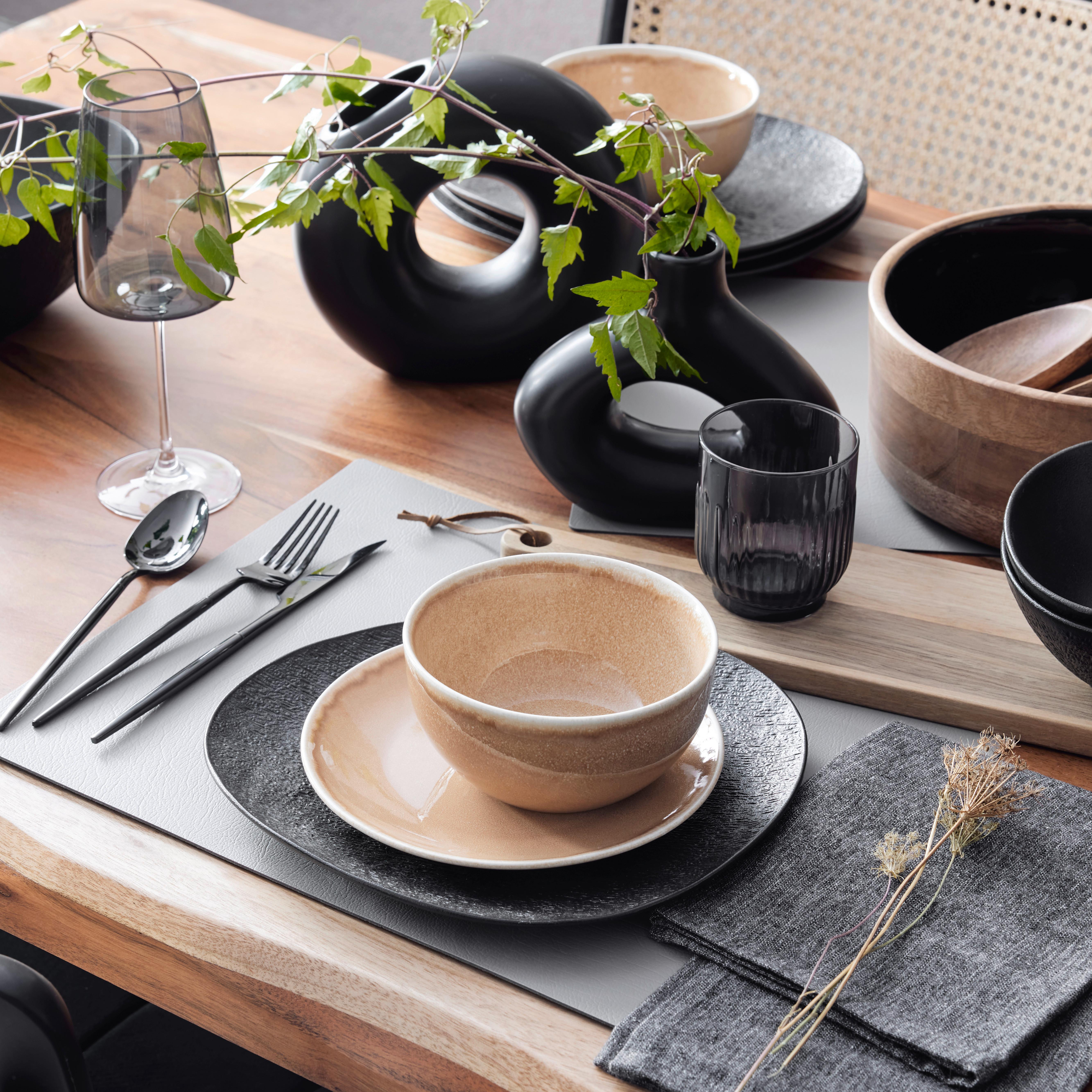 Kombinovaná souprava Schelly, 18dílný pro 4 osoby - hnědá, Moderní, keramika (28/25/28cm) - Modern Living