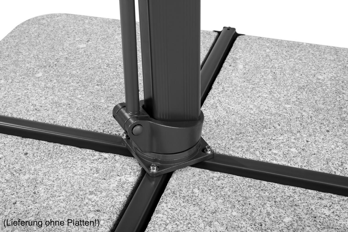Ampelschirm Rhodos Smart BxHxT: 360x253x300 cm Silbergrau - Anthrazit/Hellgrau, Basics, Textil/Metall (360/253/300cm) - Schneider