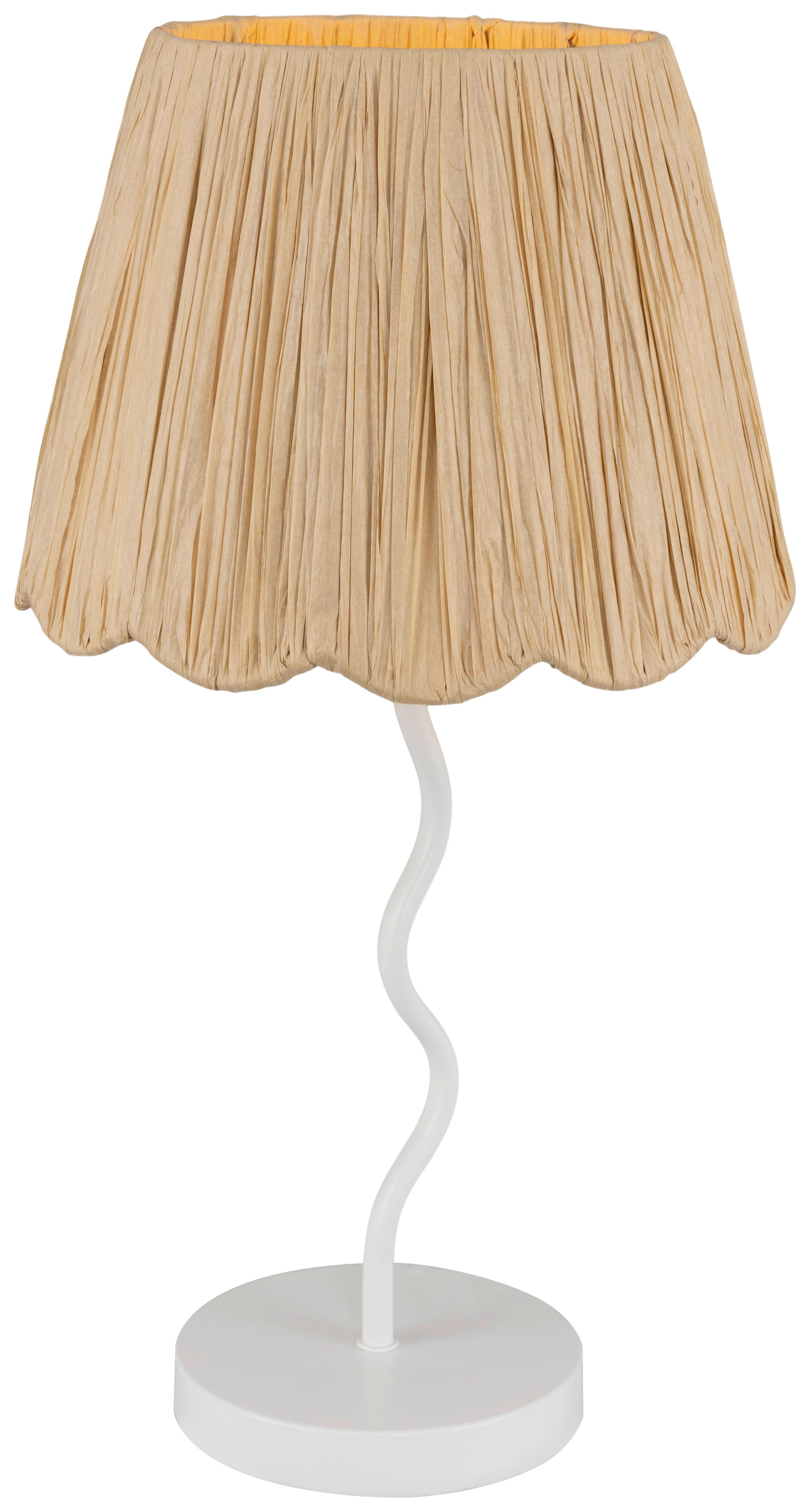 Tischleuchte, E27 Flock - Naturfarben/Weiß, KONVENTIONELL, Papier/Metall (27/50cm)