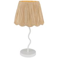 Tischleuchte, E27 Flock - Naturfarben/Weiß, KONVENTIONELL, Papier/Metall (27/50cm)