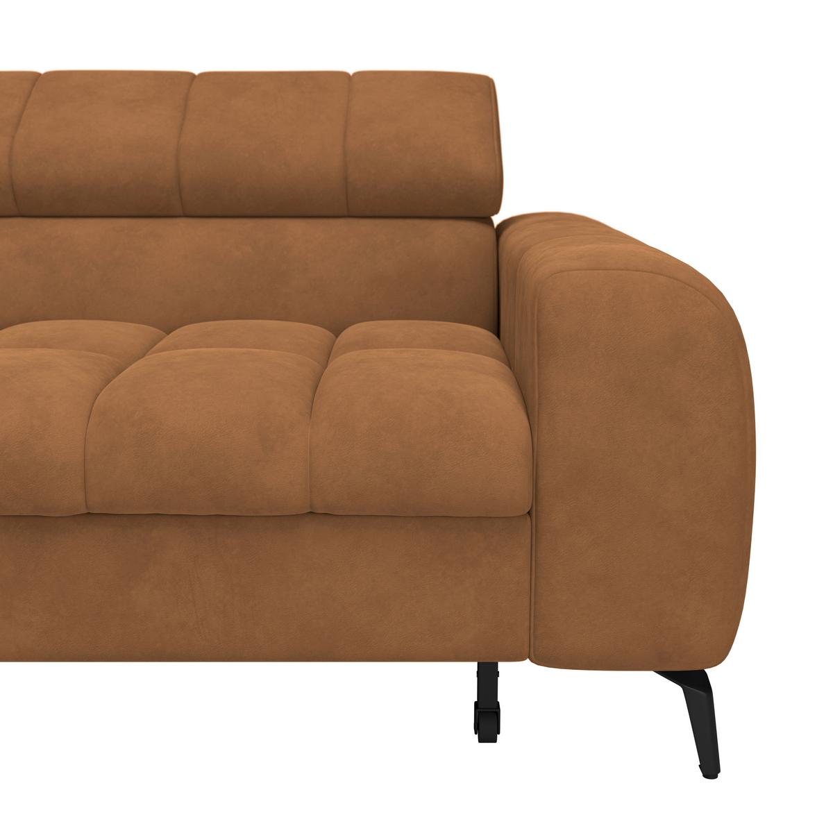 Ecksofa Volf Links New Braun, S: 203x261 Cm - Schwarz/Braun, Trend, Kunststoff/Textil (203/261cm)