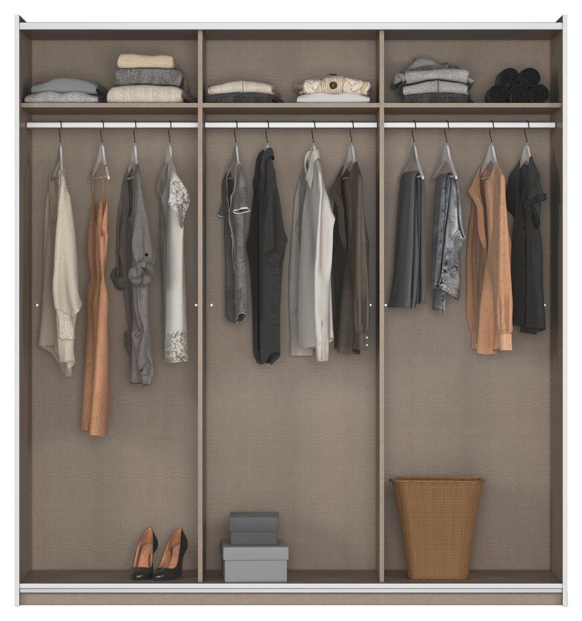SCHWEBETÜRENSCHRANK Berny, Grau B: 196 cm - Grau, Trend, Holzwerkstoff (196/210/59cm) - Rauch Möbel