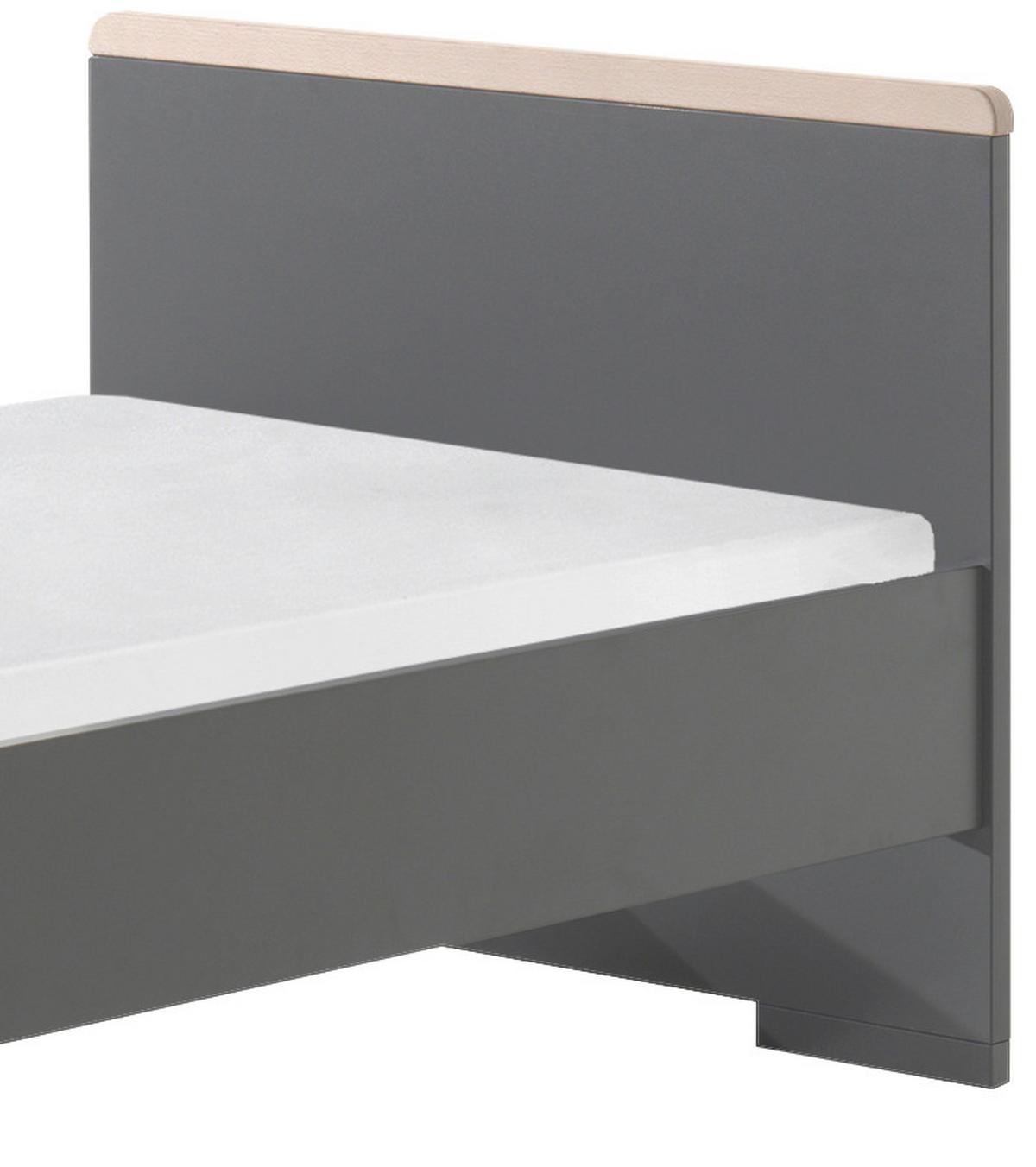 Bett 90x200 London Anthrazit - Anthrazit, MODERN, Holzwerkstoff (90/200cm) - MID.YOU