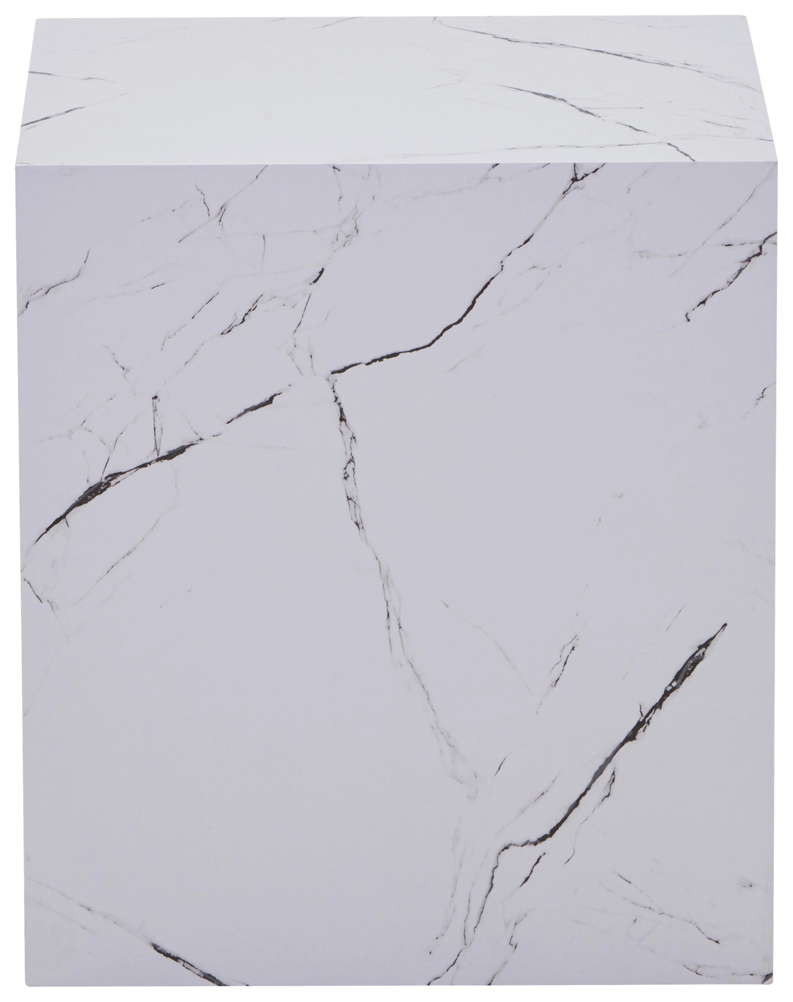 Beistelltisch Cuboid 225 Weiß B: 40 cm - Weiß, Design, Holzwerkstoff (40/40/45,5cm) - MID.YOU