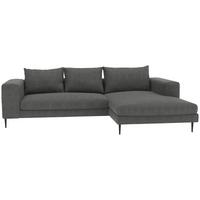 Ecksofa Aurora Ii - Dunkelgrau/Schwarz, MODERN, Textil (275/170cm) - Trendmanufaktur