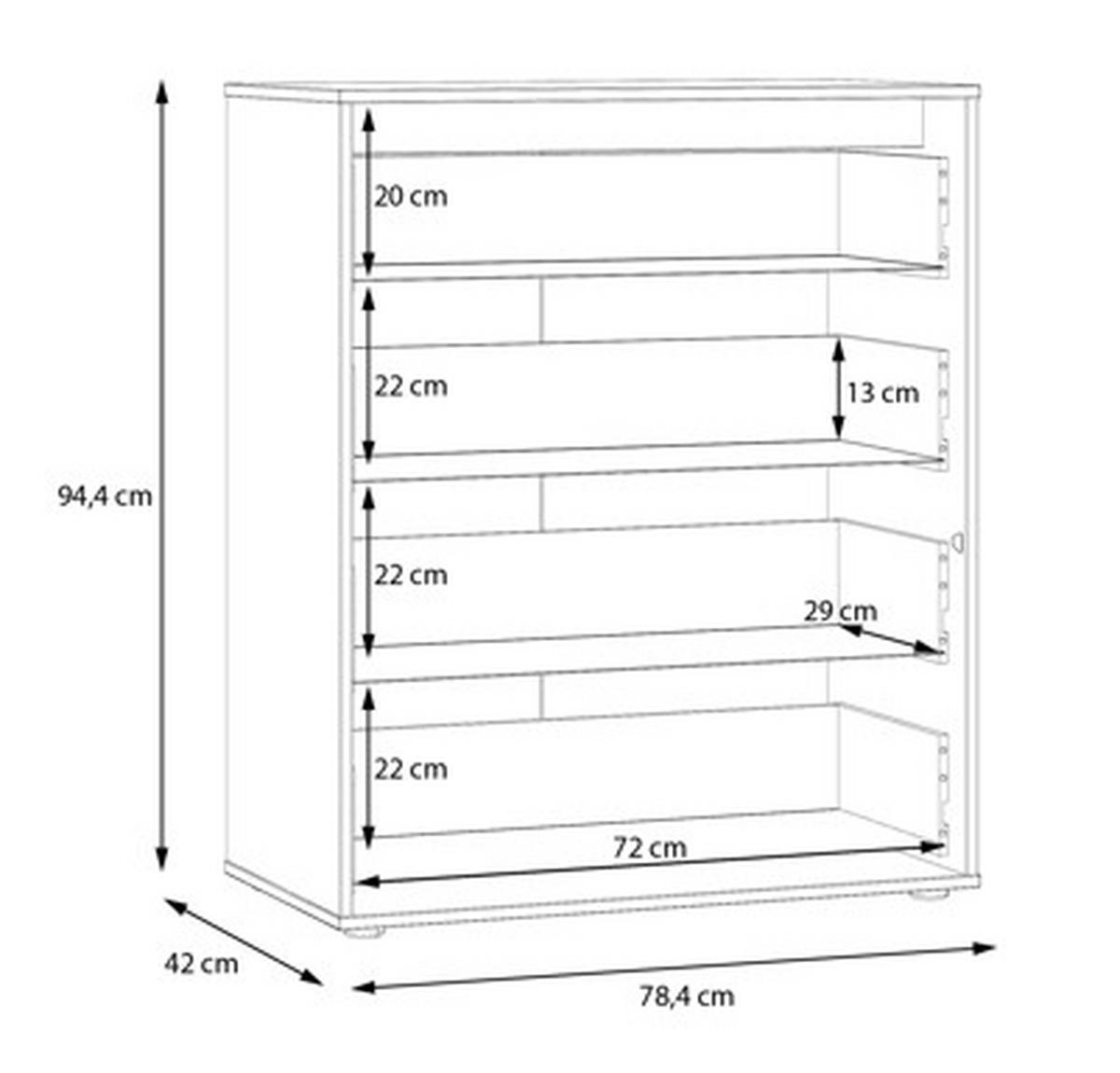 Komoda se 4 zásuvkami, černá, š: 78,4cm - černá, Moderní, kompozitní dřevo (78,4/94,4/42cm)