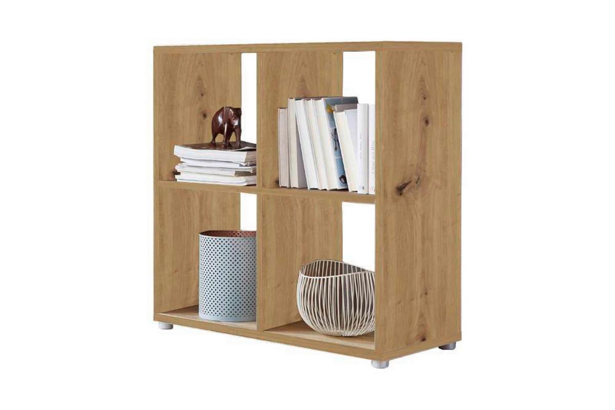 Aktenregal Nizza Eiche Dekor B: 72cm - Silberfarben/Eiche Artisan, MODERN, Holzwerkstoff (72/74/33cm) - MID.YOU