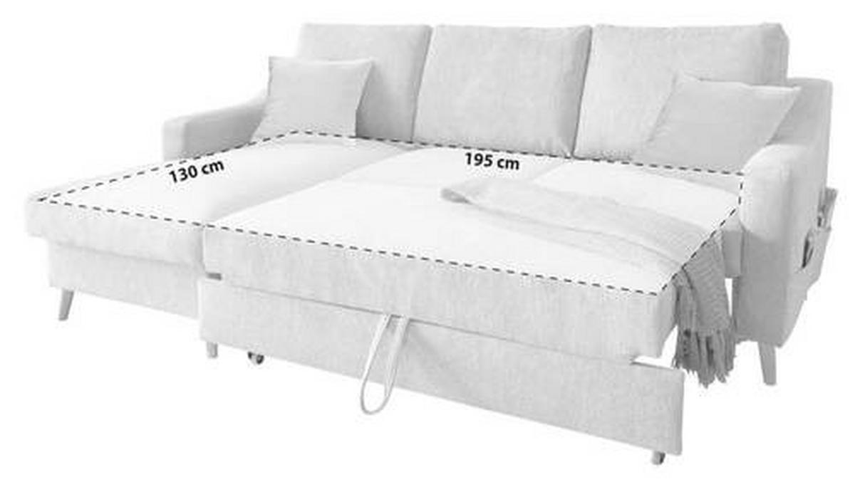 Ecksofa mit Bettkasten Valentina Blau Massiv - Blau/Schwarz, Design, Textil (150/228cm) - MID.YOU