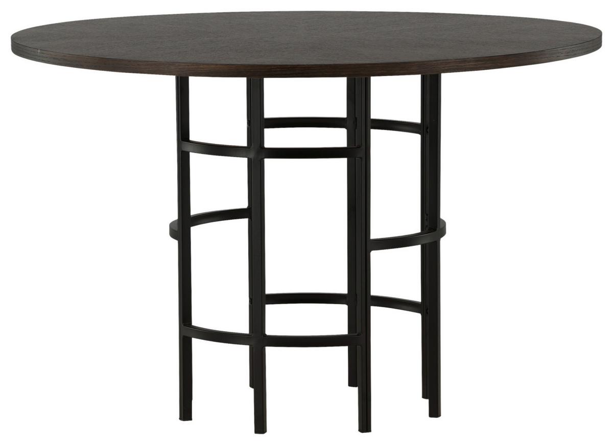 Esstisch Copenhagen - Schwarz/Braun, Design, Holz/Metall (115/115/74cm) - Livetastic