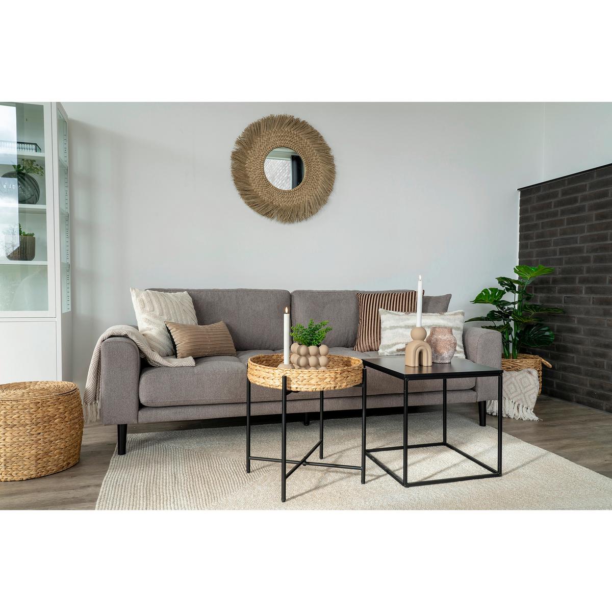Beistelltisch Naro Braun Schwarz B: 50 cm - Schwarz/Braun, Design, Naturmaterialien/Metall (50/48.5/50cm)