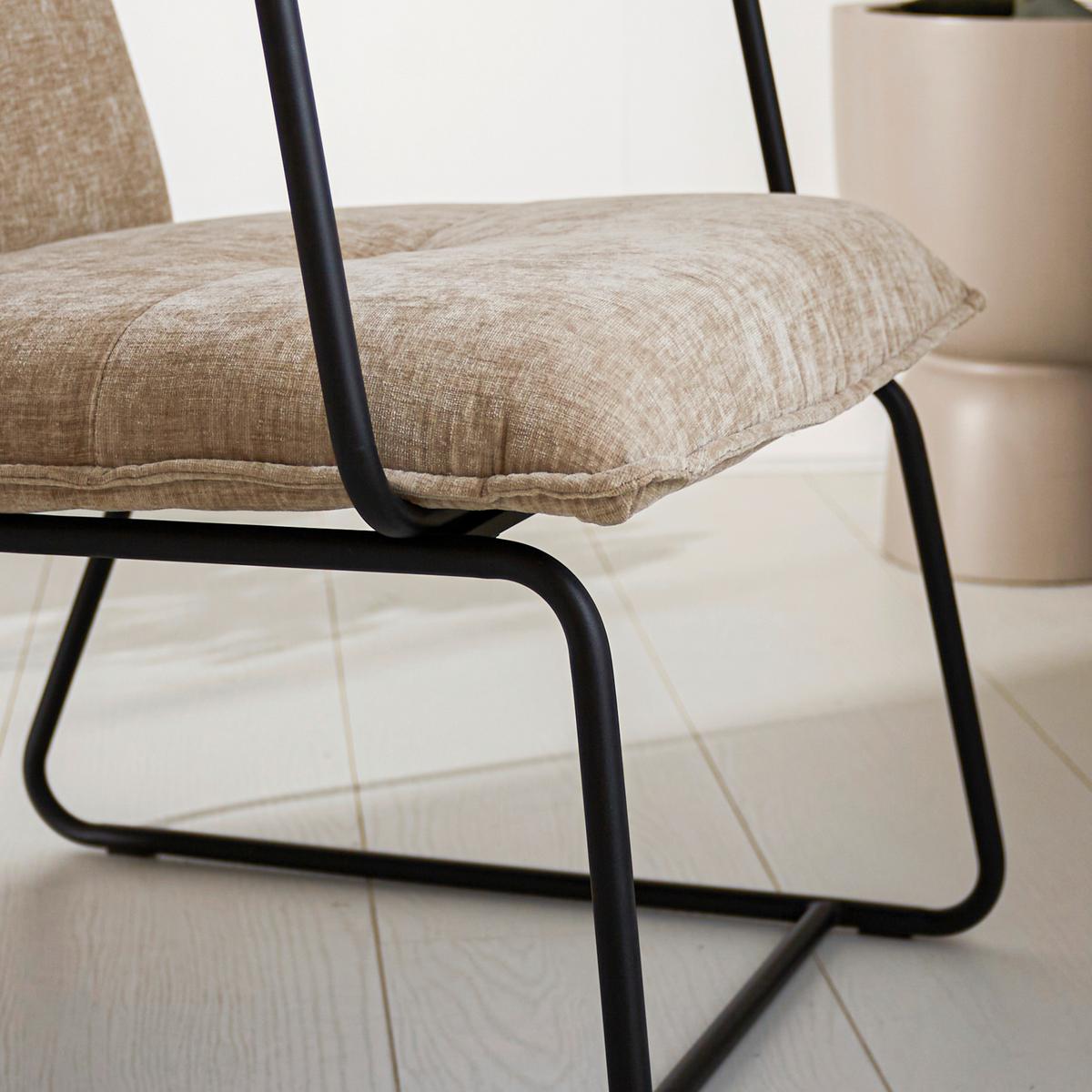 Sessel Bilbao Beige B: 65 cm - Beige/Schwarz, MODERN, Textil (65/80/68cm) - MID.YOU