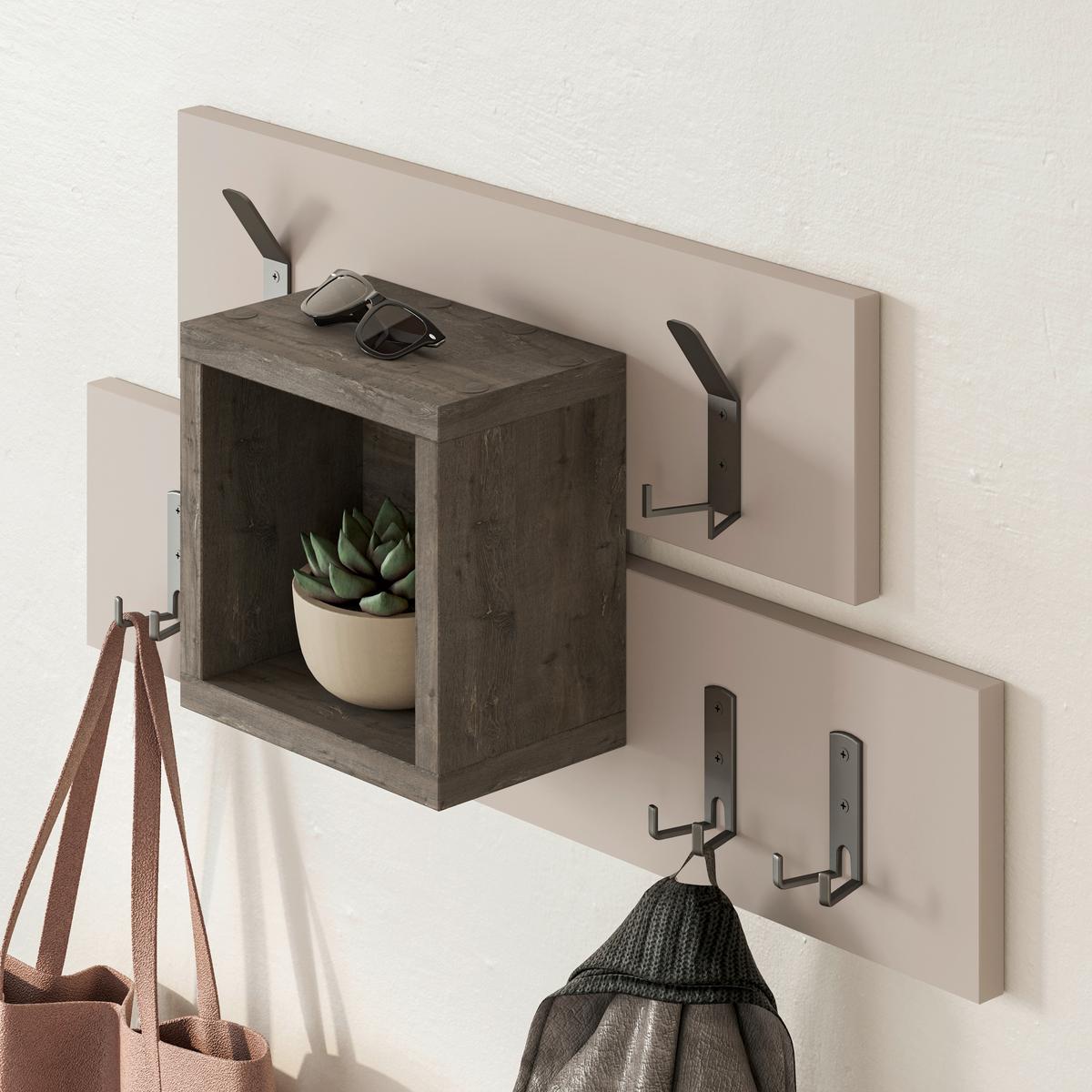 Wandgarderobe Lumina Dunkelbraun/mokka B: 68 Cm - Dunkelbraun/Mokka, Design, Holzwerkstoff/Metall (68/32/13cm) - Livetastic