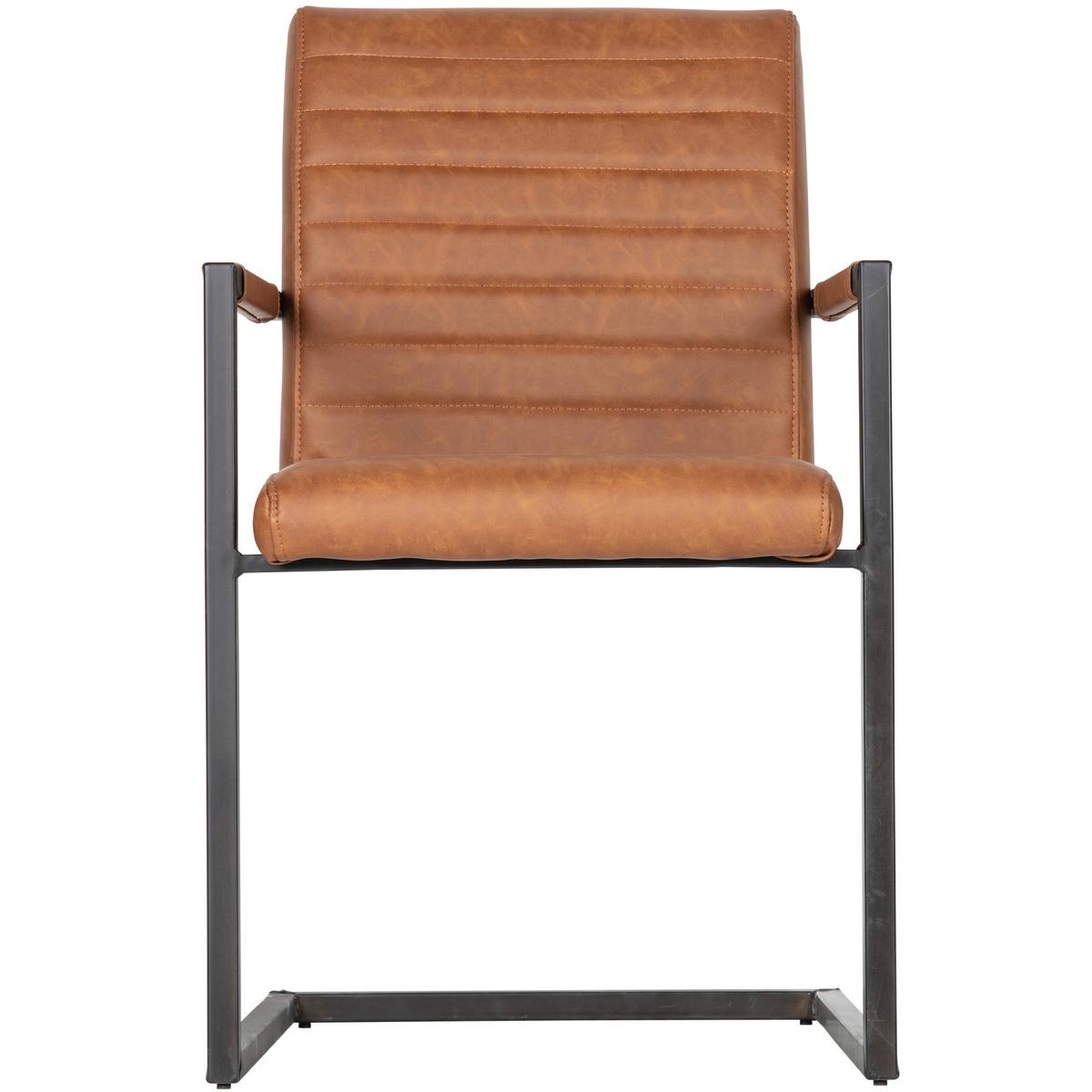 Armlehnstuhl-Set Bas Cognac B: 54cm - Cognac, MODERN, Textil/Metall (54/87/62cm) - Livetastic