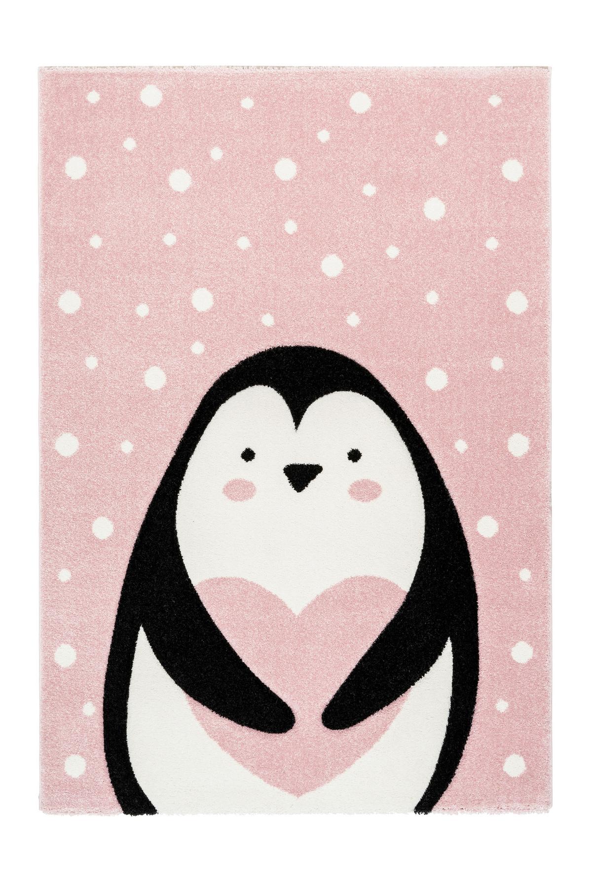 Kinderteppich Pinguin Rosa Gidya 80x150 Cm - Rosa, Trend, Kunststoff (80/150cm)