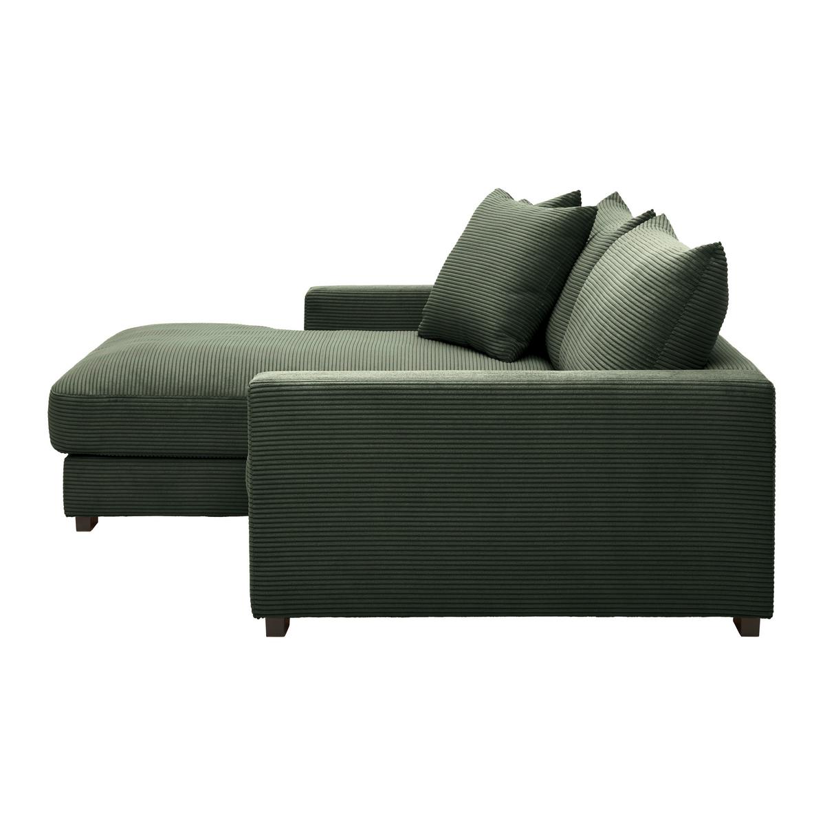 Rohová sedačka PEDRO, levá, tmavě zelený manšestr - tmavě zelená, Moderní, textil (180/265cm) - Mömax