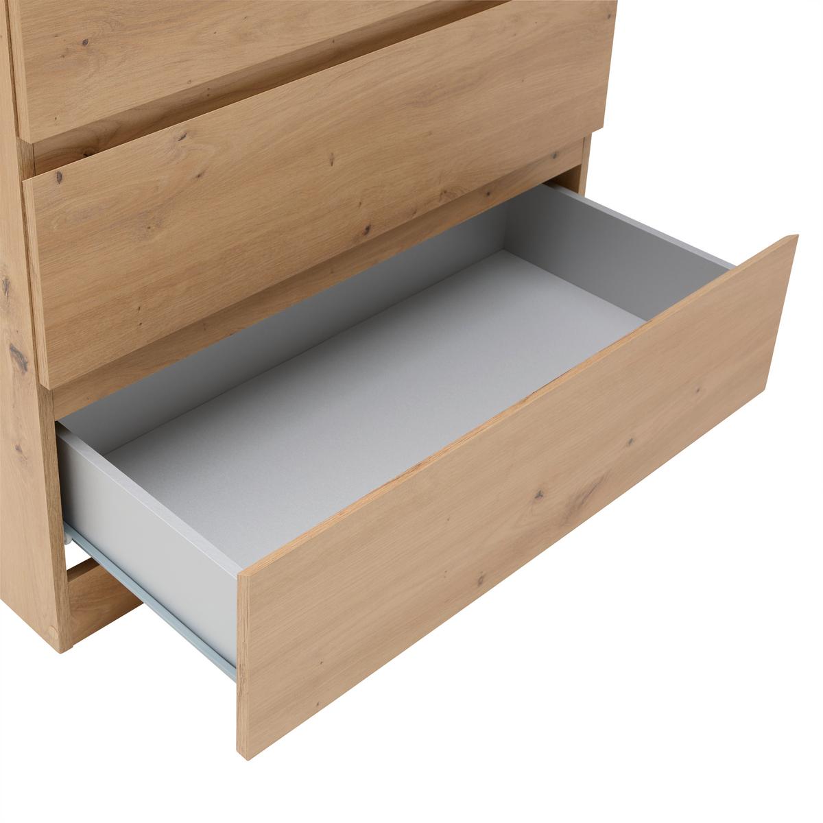 KOMODA MARA - černá/barvy stříbra, Konvenční, kompozitní dřevo/plast (77/80/42cm) - Mömax