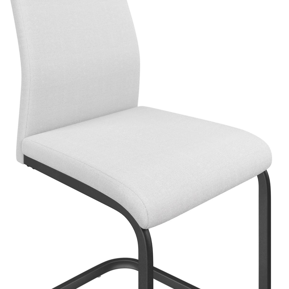 Schwingstuhl Maya Webstoff beige, B: 58cm - Beige/Schwarz, Trend, Textil/Metall (58/98/43cm)