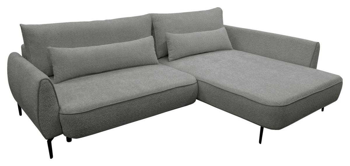 Ecksofa Abriamo Grau 273x204 Cm - Creme/Schwarz, Design, Textil (273/204cm) - MID.YOU