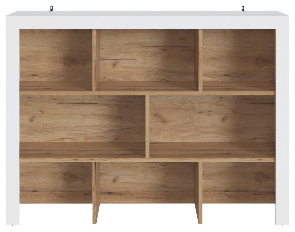 Kommodenaufsatz Calabria Weiss/Eichefarben, B: 160,8 cm - Eichefarben/Weiß, Trend, Holzwerkstoff (160,8/118,8/45cm)