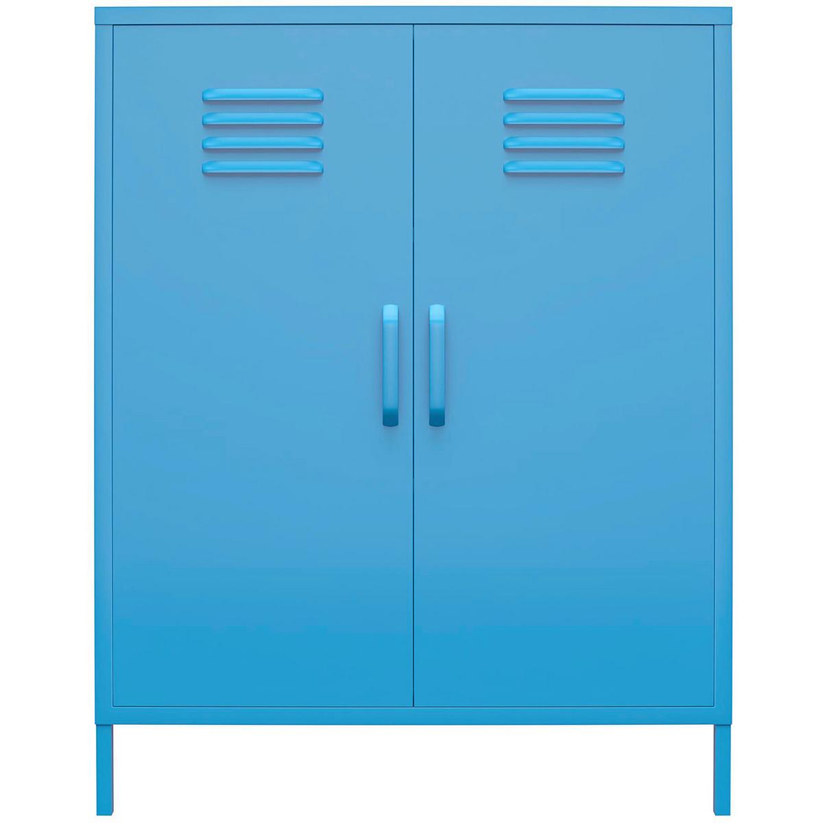 Highboard Cache Blau B: 80cm - Blau, Design, Metall (80/101/40cm) - MID.YOU
