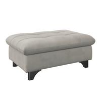 Hocker Gemini Dunkelgrau, B: 108cm - Taupe/Chromfarben, KONVENTIONELL, Textil (108/46/108cm)