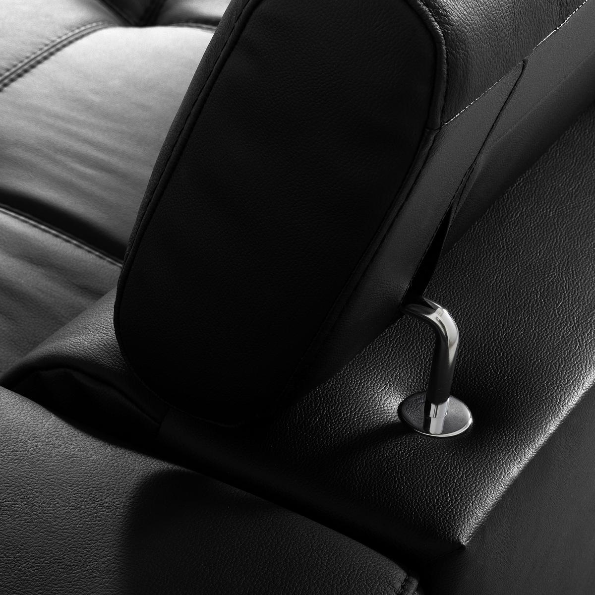 Ecksofa Torino Teilleder Schwarz 173x247 - Schwarz, Design, Leder/Textil (173/247cm) - Livetastic