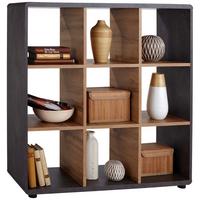 Regal Fontana B 108,8cm, Betonoptik Dunkel - Eichefarben/Dunkelgrau, MODERN, Holzwerkstoff (108,8/110,2/35cm)