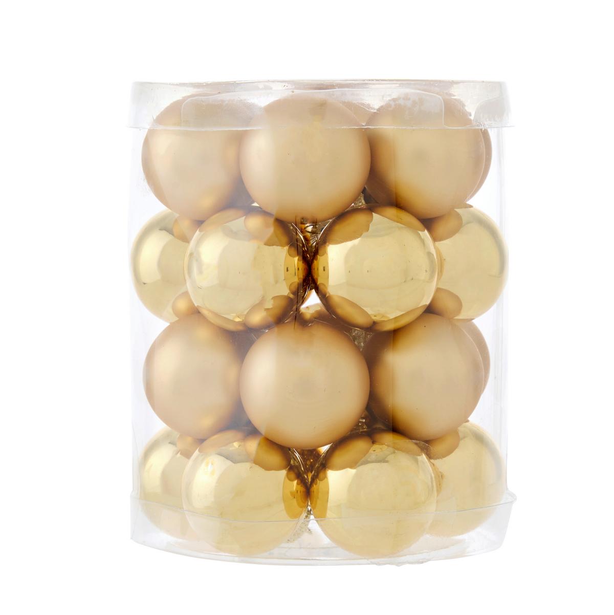 Vianočná guľa Ø 3cm / 24 ks - čierna/biela, Konventionell, sklo (3cm) - Mömax