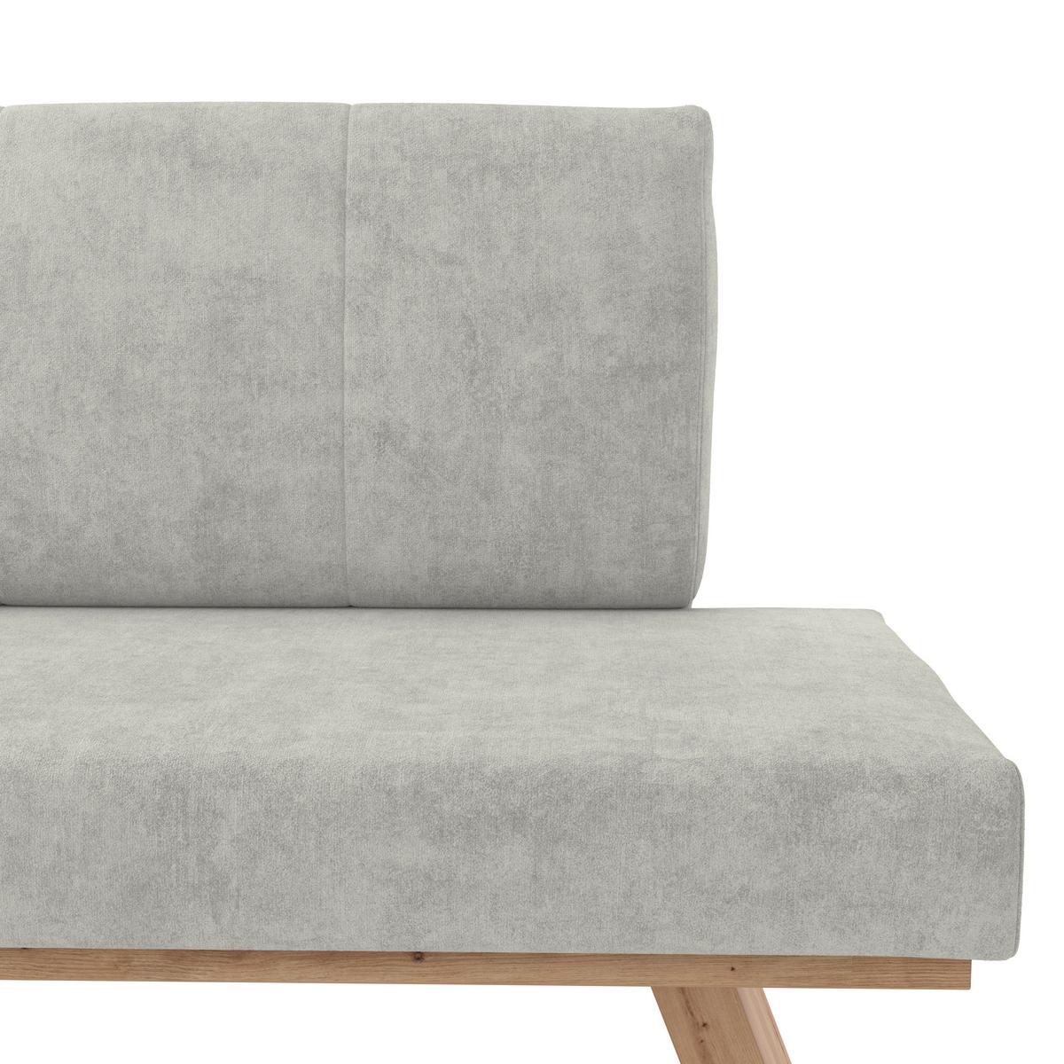 Eckbank Emma Ii Webstoff Hellgrau, B: 140 Cm - Eichefarben/Hellgrau, KONVENTIONELL, Holzwerkstoff/Textil (140/160cm)