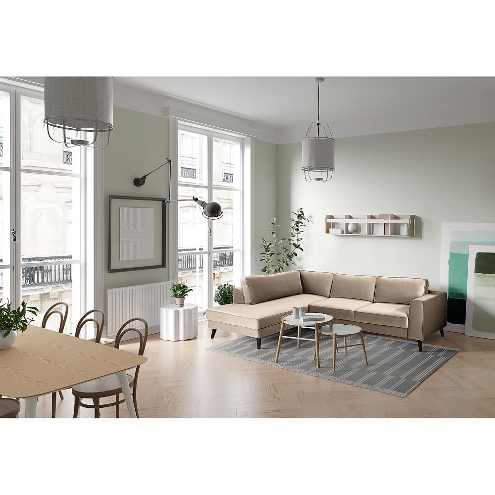 Eckschlafsofa Lumber Jack Hellgrau S: 203x264 cm - Wengefarben/Hellgrau, MODERN, Textil (203/264cm) - Trendmanufaktur