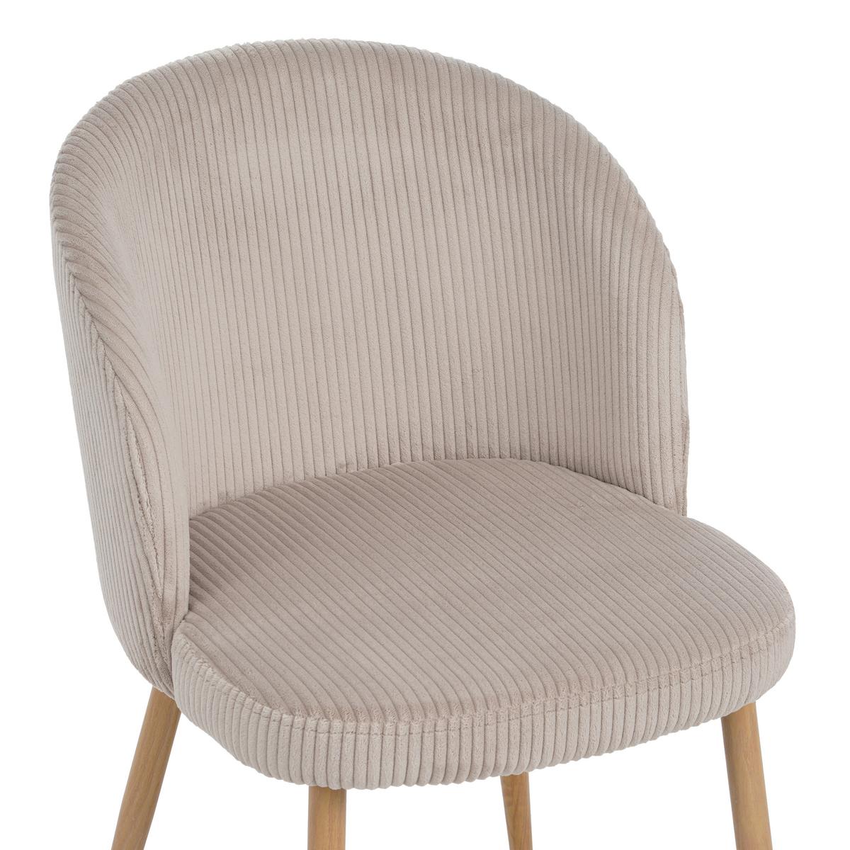 Vierfußstuhl Feri Webstoff Beige, B: 49 cm - Beige/Naturfarben, KONVENTIONELL, Textil/Metall (49/78/58cm) - MID.YOU