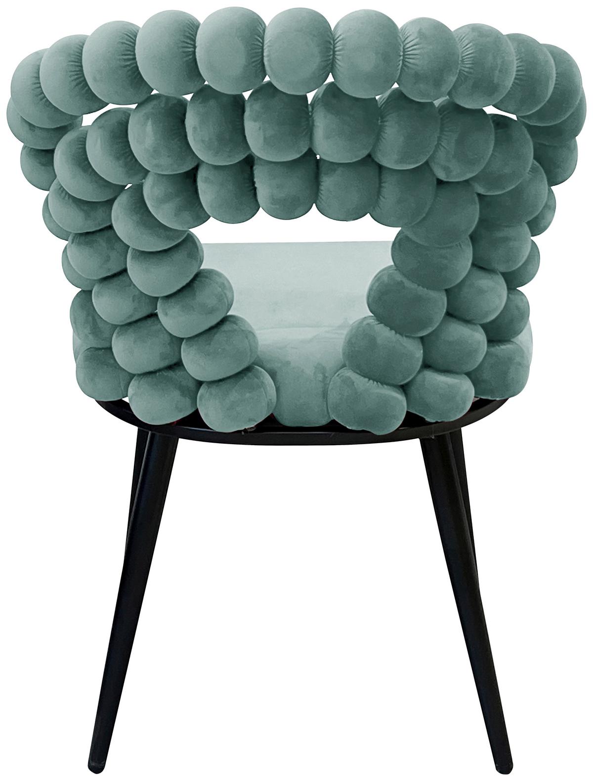 Židle LIA velúr zelená - černá/zelená, Lifestyle, kov/dřevo (55/85/62cm) - Mömax