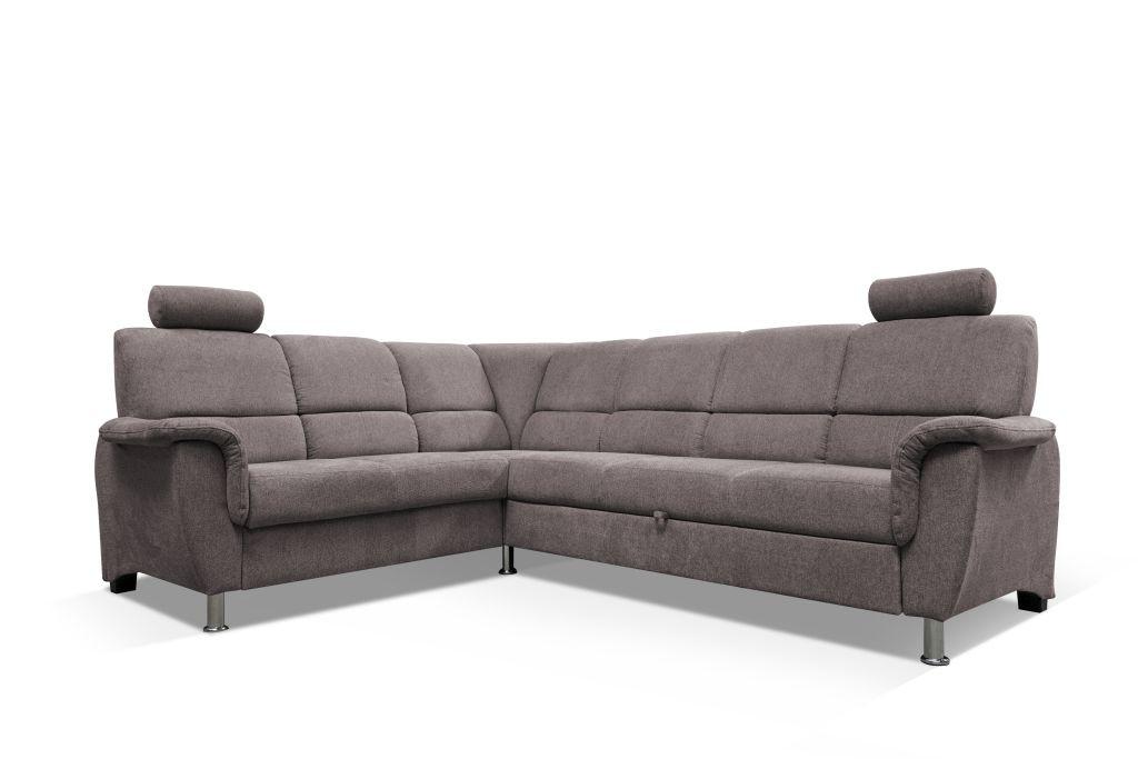 Sedačka MARSYLIA, ľavá, sivohnedý velúr, s relax.rohom - černá/barvy stříbra, Design, kov/dřevo (216/270cm) - MID.YOU
