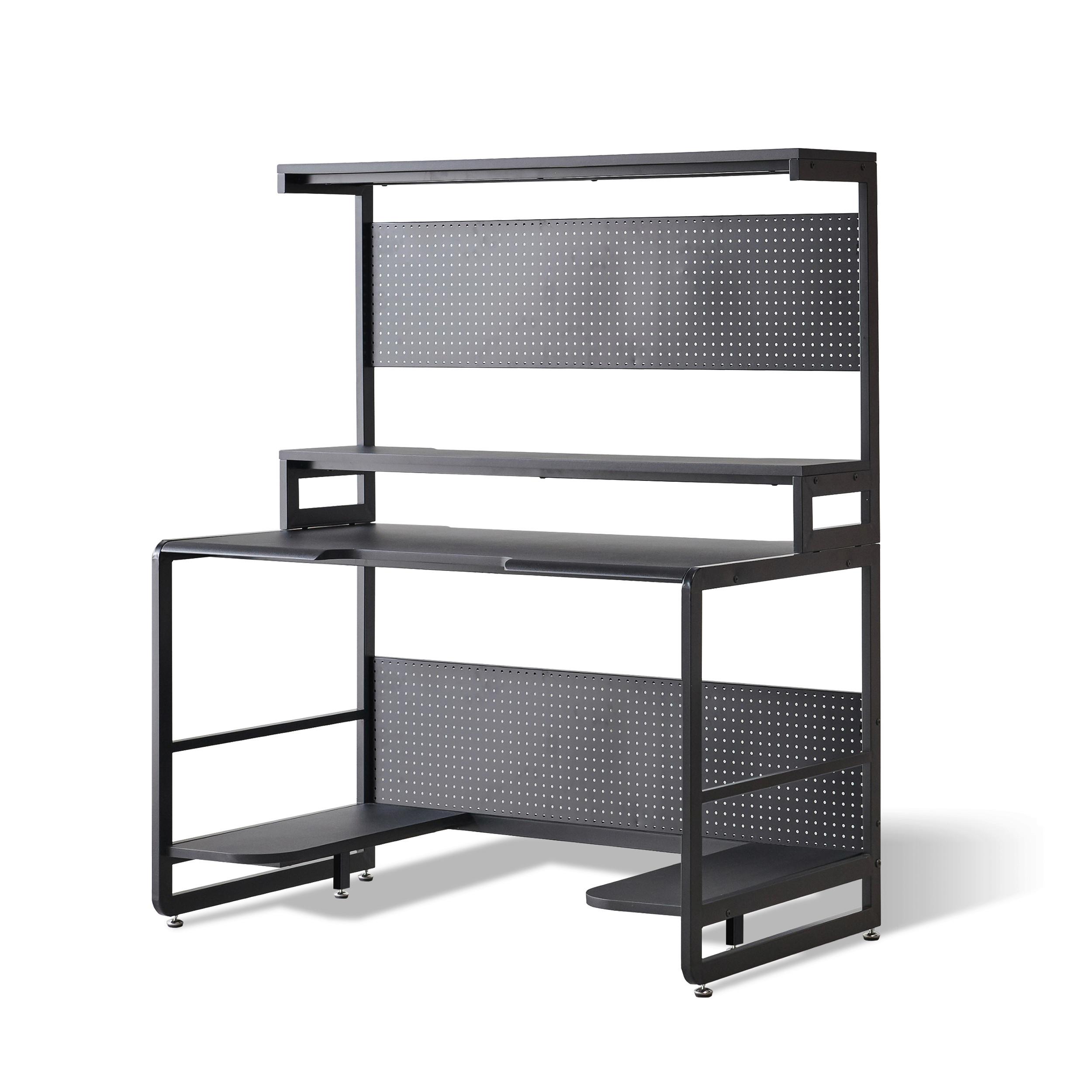 Schreibtisch Schwarz L: 120cm - Schwarz, Design, Holzwerkstoff/Metall (120/70/148cm) - Livetastic