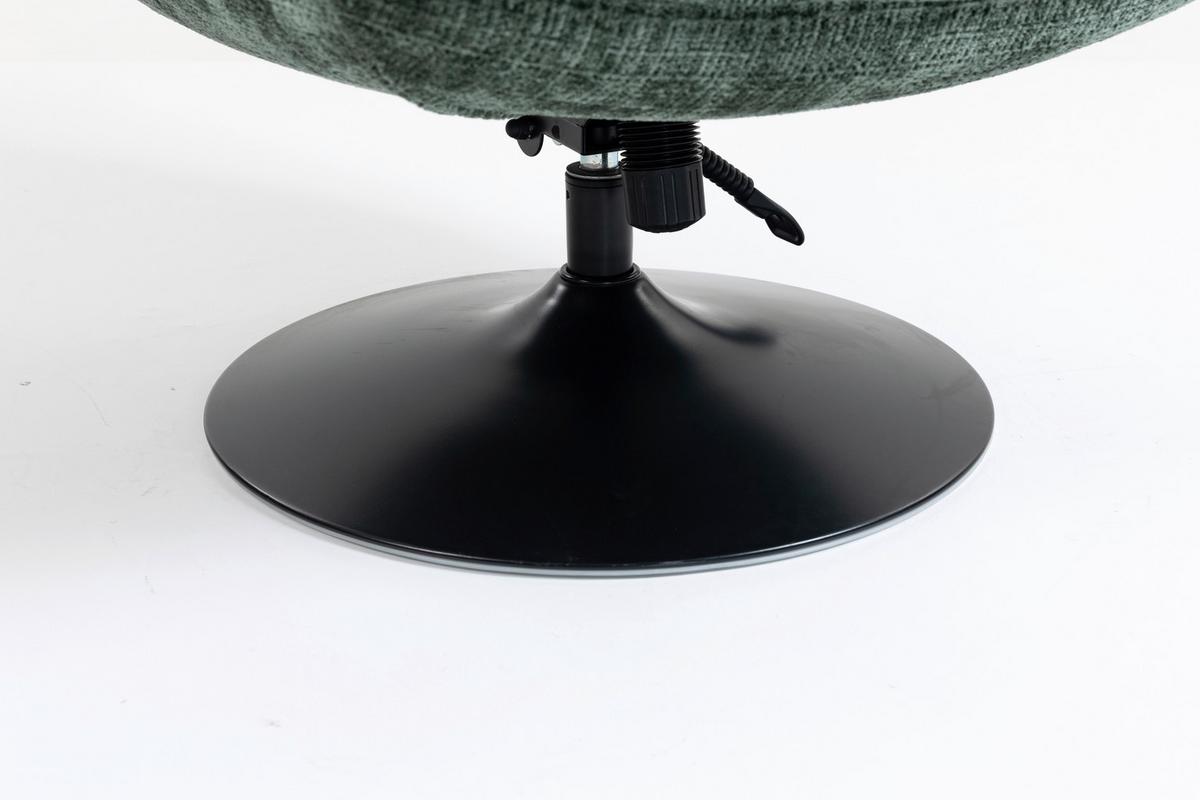 Relaxliege Kairo Grün Sitzfläche drehbar, B: 71 cm - Schwarz/Grün, MODERN, Holz/Textil (71/88/89cm)