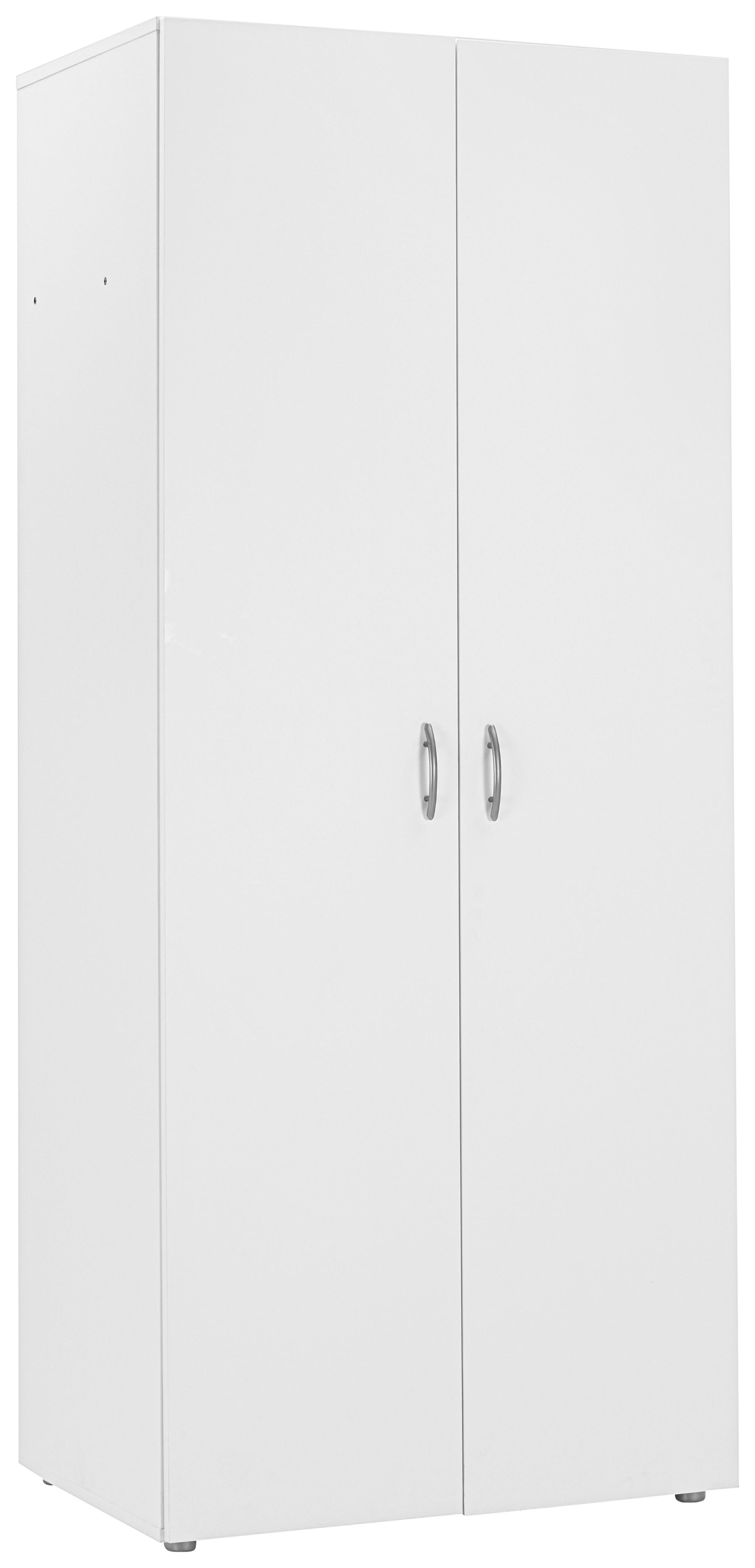 Drehtürenschrank 74cm Basic Weiß - Weiß, KONVENTIONELL, Holzwerkstoff (74/179/51,6cm)