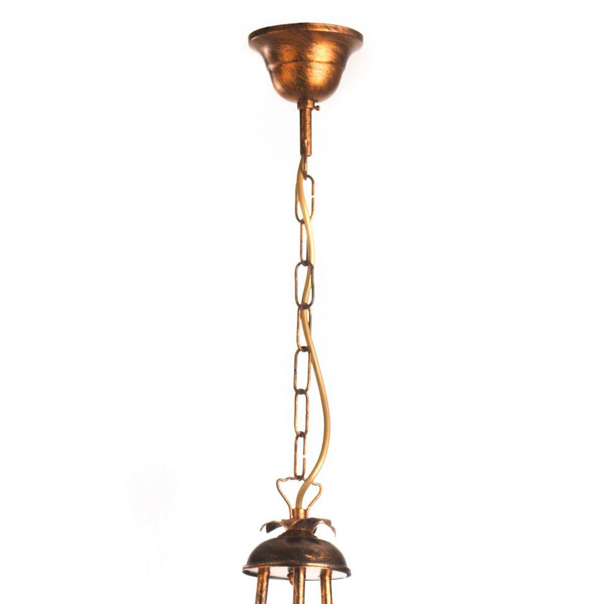 Kronleuchter 4984/3 - Bronzefarben, KONVENTIONELL, Glas/Metall (73/88cm)