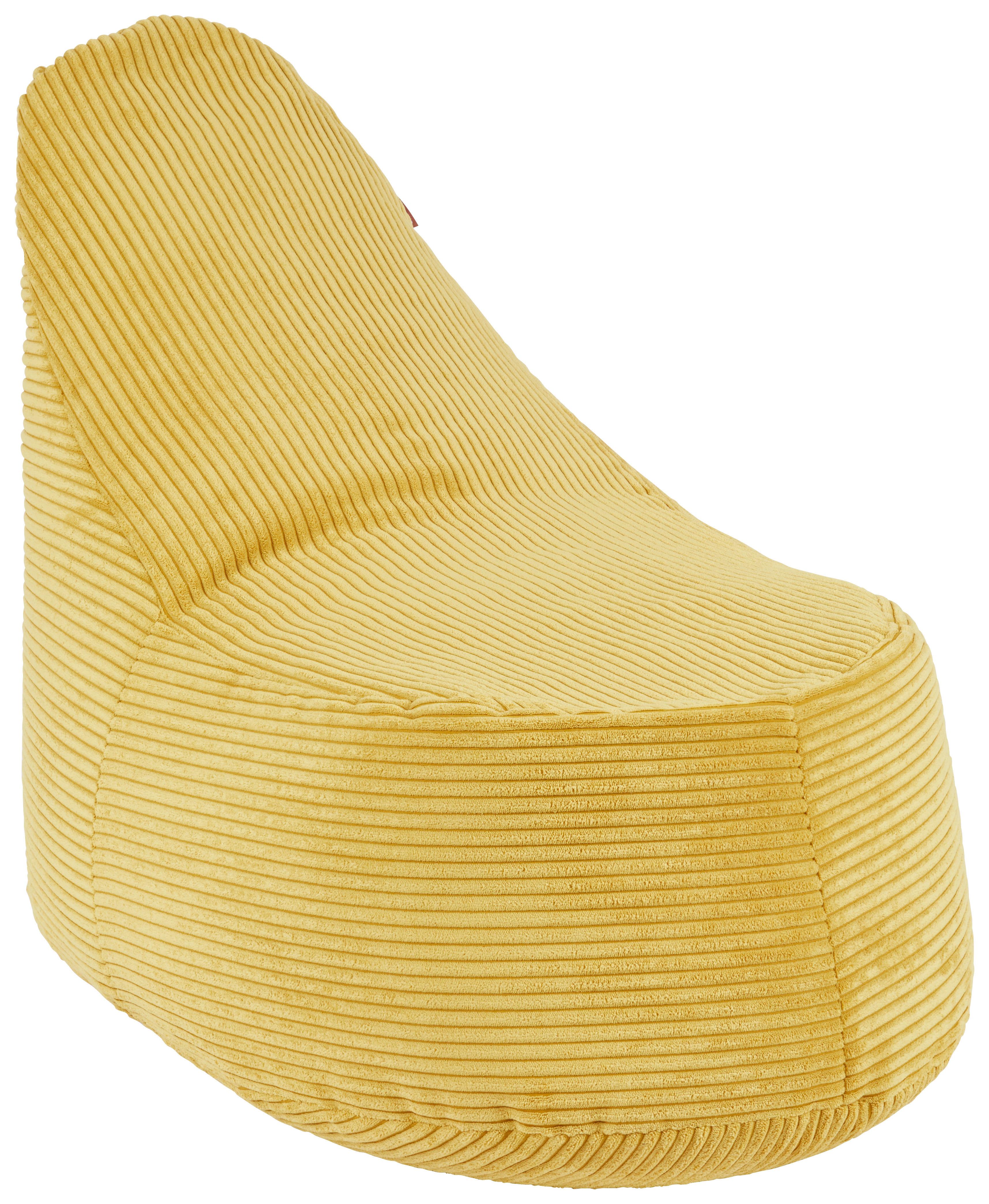 Sitzsack Golden Dream Mini, Blau, Indoor, Ovale Form - Gelb, MODERN, Textil (45/105/70cm)