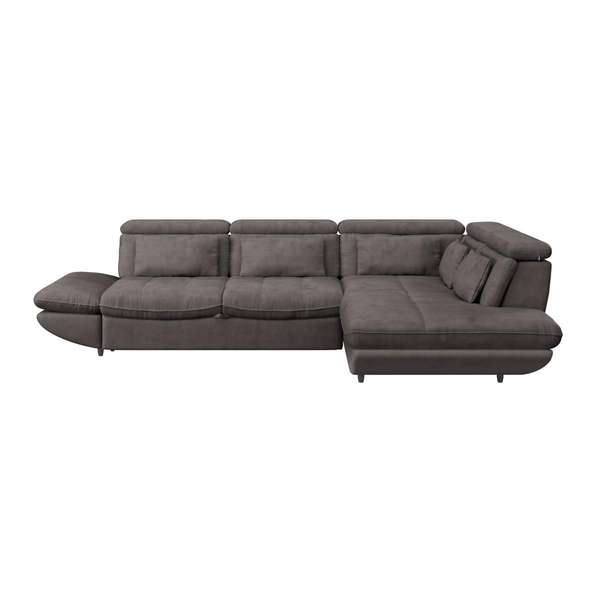 Wohnlandschaft Park - Dunkelbraun/Schwarz, MODERN, Textil (311/233cm) - Luca Bessoni