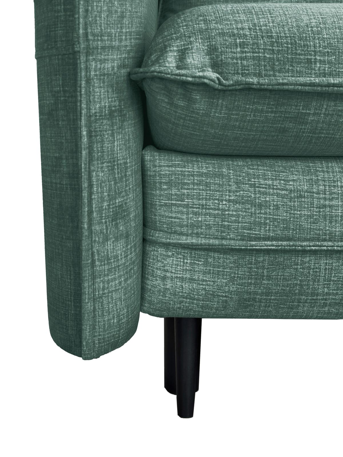 Schlafsofa Melody - Schwarz/Mintgrün, Design, Textil (216/96/102cm) - MID.YOU