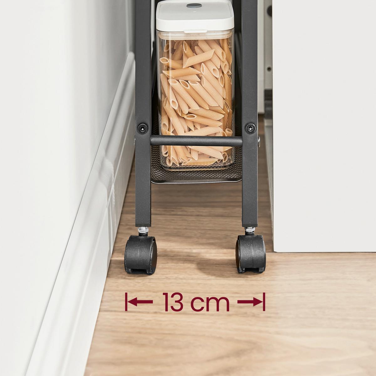 Servierwagen Rolling Cart - Schwarz/Braun, MODERN, Holzwerkstoff/Metall (45,4/13/99,6cm) - MID.YOU