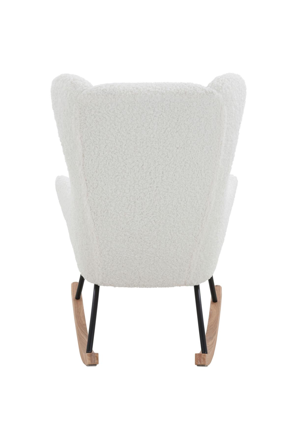 Schaukelstuhl Weiß B: 66cm - Eichefarben/Schwarz, MODERN, Textil/Metall (66/106/104cm) - Livetastic