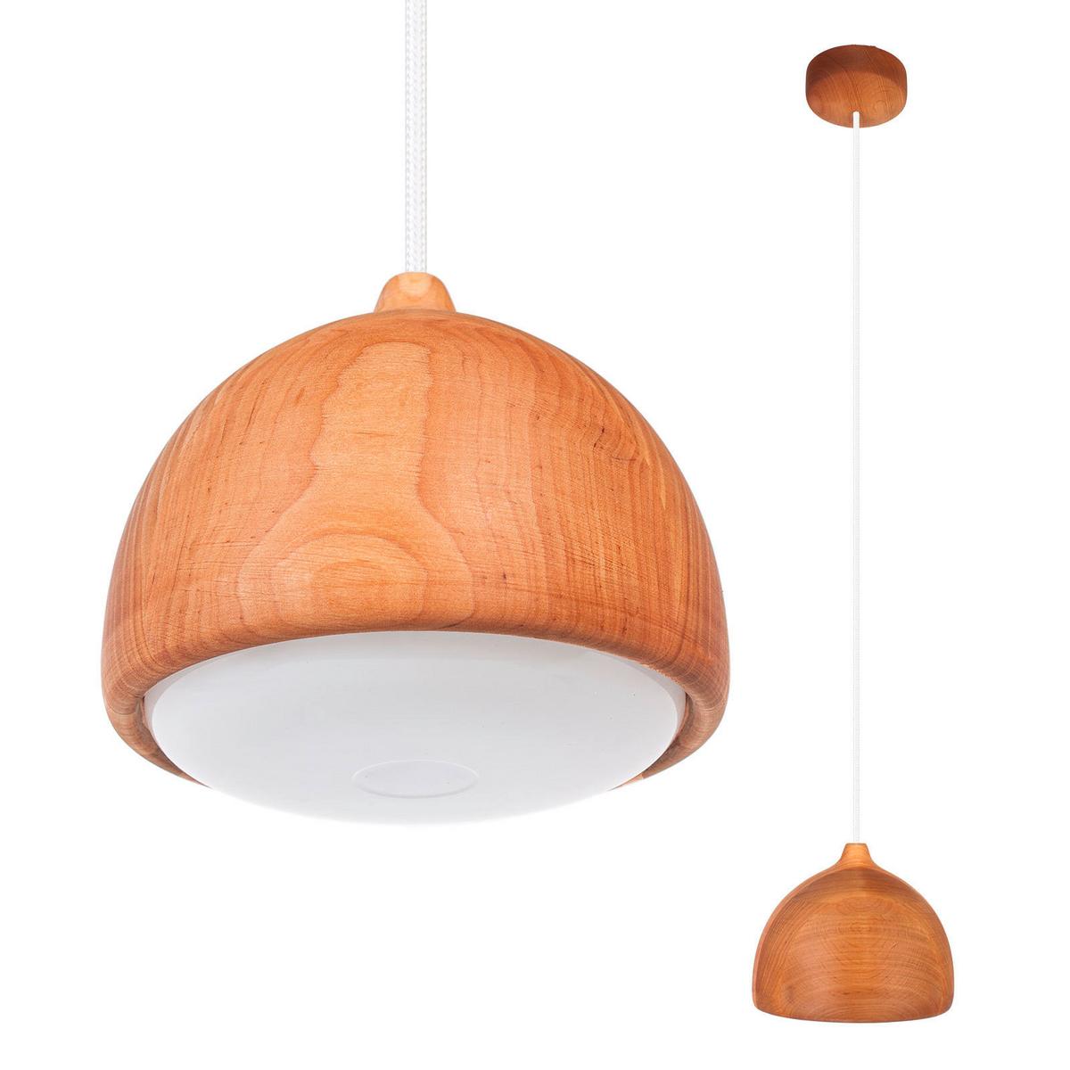 Hängeleuchte 8550132 Acorn I - Erlefarben/Weiß, Natur, Holz (17,5/90-140cm)