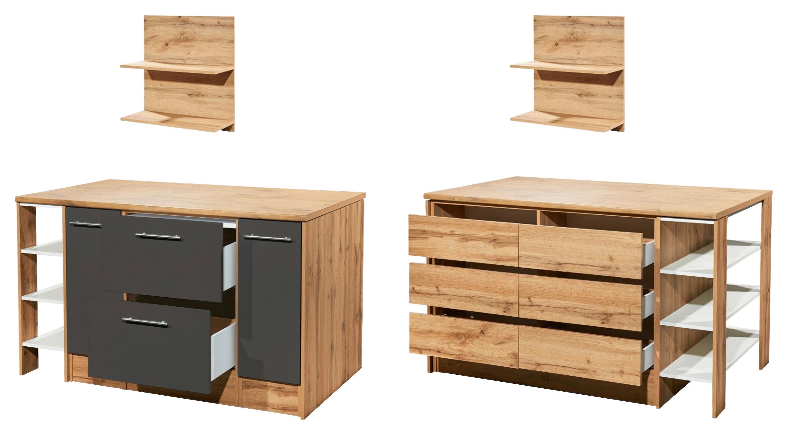 Kücheninsel Hilde Kücheninsel 150 Cm - Wildeiche/Grau, Design, Holzwerkstoff (150/90/90cm) - Respekta