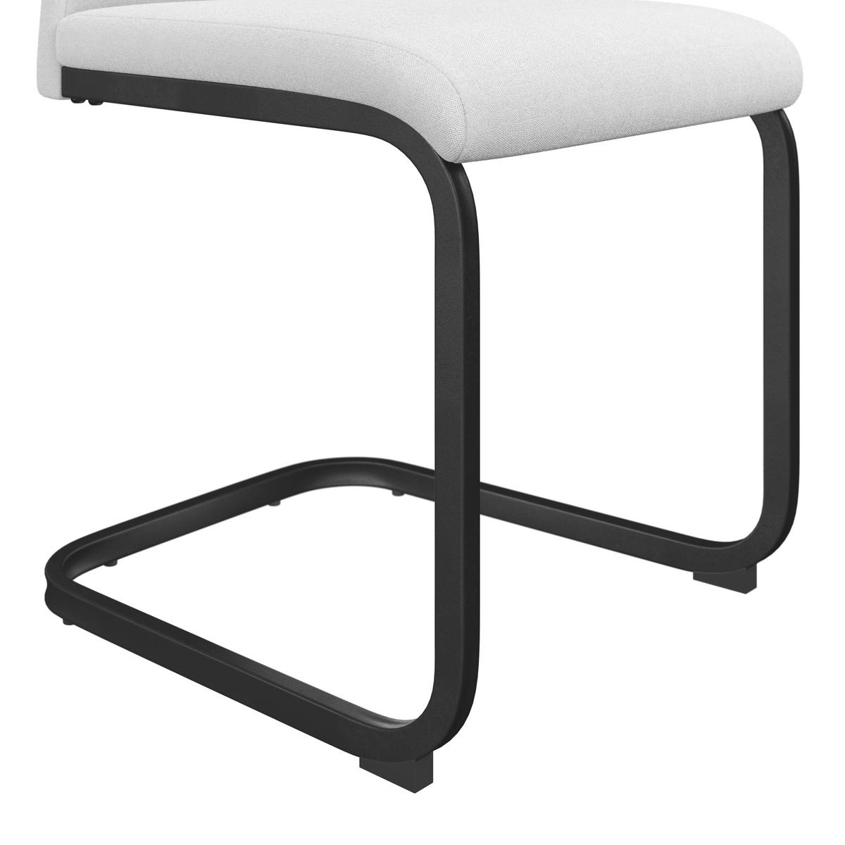 Schwingstuhl Maya Webstoff beige, B: 58cm - Beige/Schwarz, Trend, Textil/Metall (58/98/43cm)