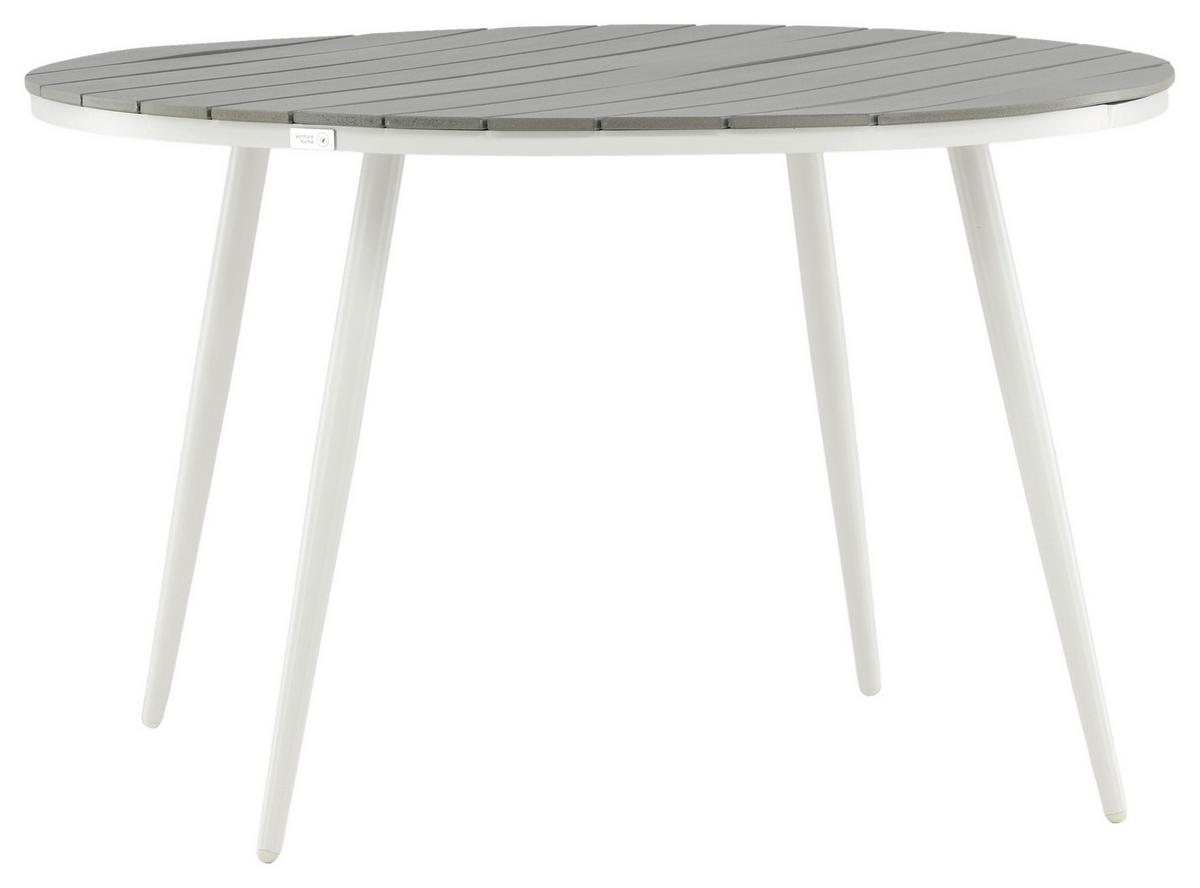 Gartentisch Break - Weiß/Grau, KONVENTIONELL, Kunststoff/Metall (120/120/74cm) - Gardenson
