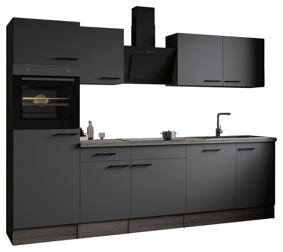 Küchenblock Oliver Grau, Eiche Dekor B: 280 Cm - Eichefarben/Eiche Artisan, Design, Holzwerkstoff (280cm) - Respekta