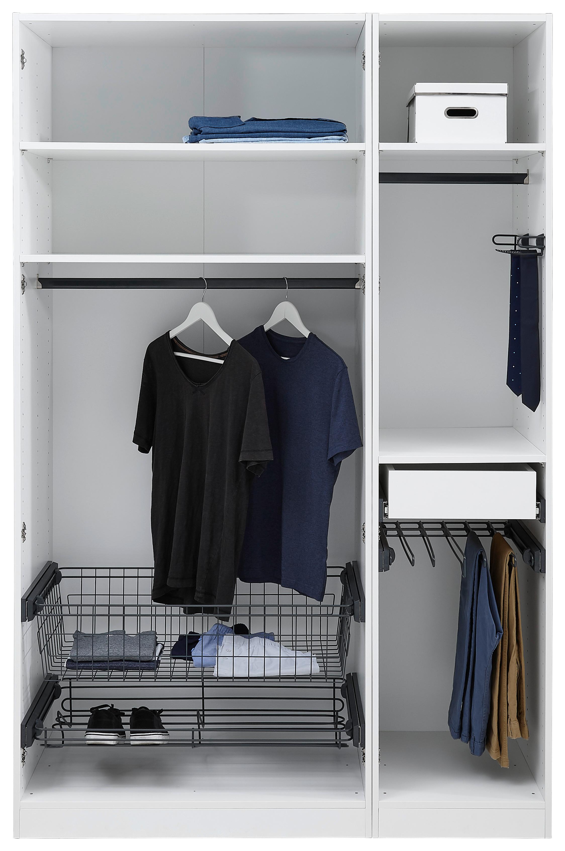 Offener Kleiderschrank 136,7 Cm Unit Weiß - Weiß, MODERN, Holzwerkstoff (136,7/210/56,5cm) - Ondega