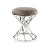 Hocker Samt/Edelstahl Grau/ Silbern Sitz Gepolstert H:49cm - Silberfarben/Grau, Trend, Textil/Metall (40/49/40cm) - Kayoom