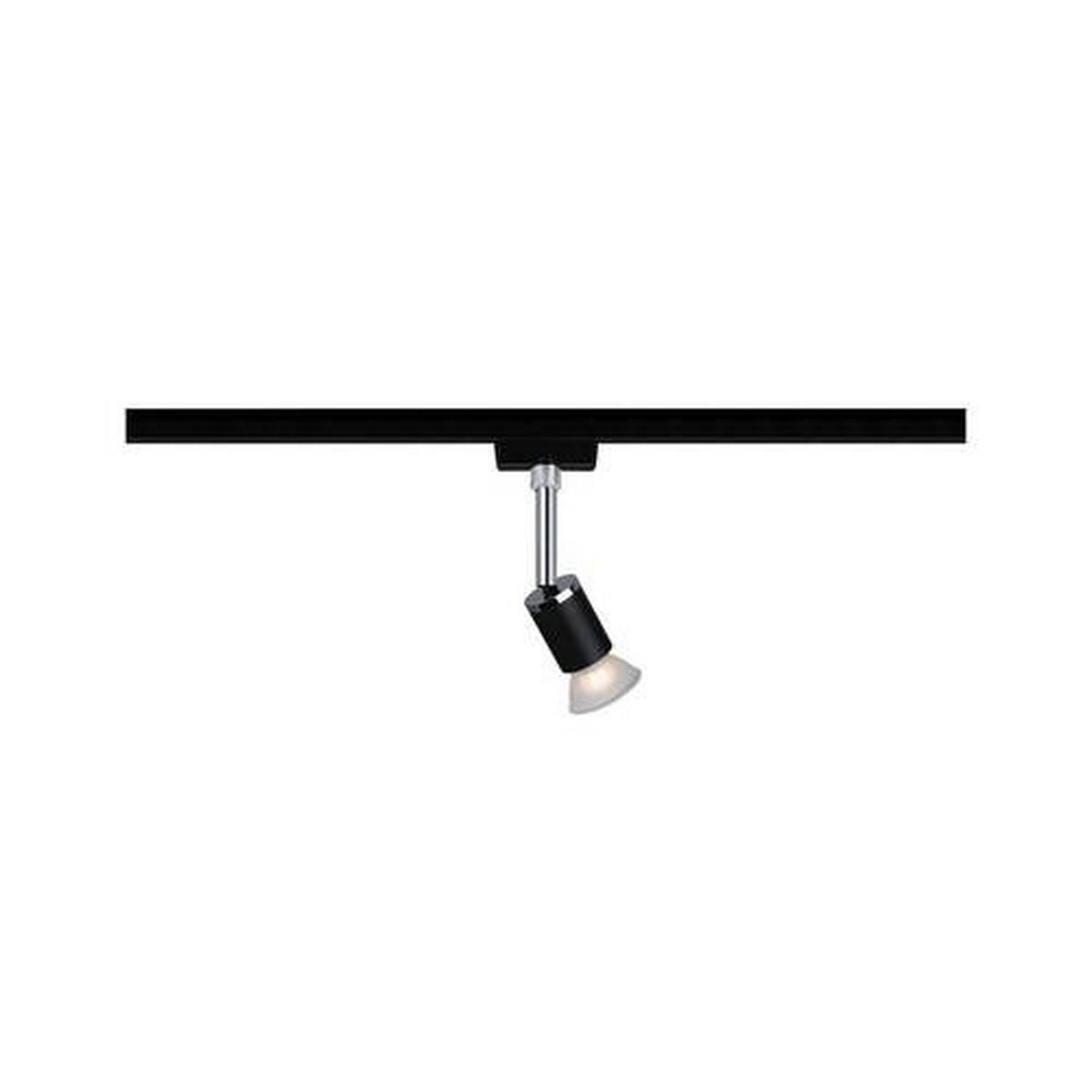 Schienensystem Urail Strahler 96911 Schwarz Matt, 1-Flammig - Schwarz, Design, Kunststoff/Metall (5.8/15.1/6.6cm) - Paulmann